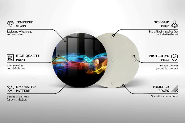 Skärbräda glas unik Färgglad rök