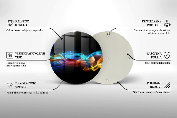 Skärbräda glas unik Färgglad rök