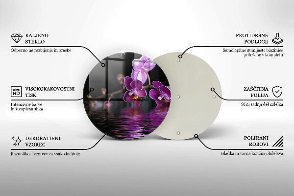 Skärbräda glas unik Orkidé zen vatten