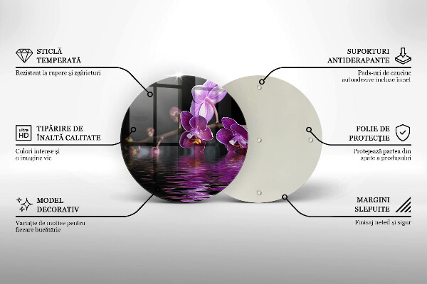 Skärbräda glas unik Orkidé zen vatten