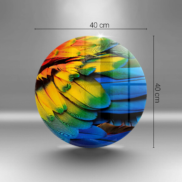 Skärbräda glas unik Färgglada papegojfjädrar