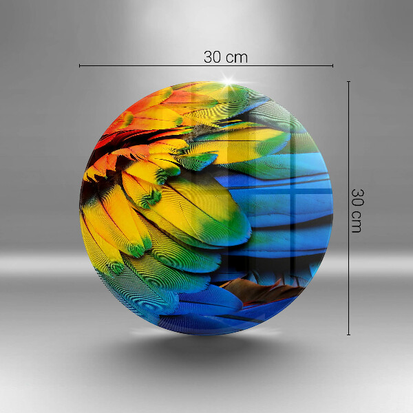 Skärbräda glas unik Färgglada papegojfjädrar