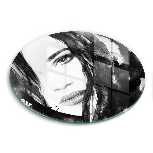 Skärbräda glas unik Kvinnans ansikte