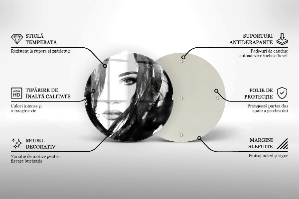 Skärbräda glas unik Kvinnans ansikte