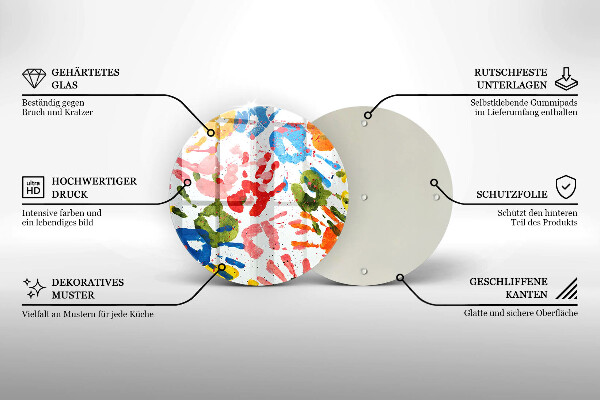 Skärbräda glas unik Spår av barnhänder