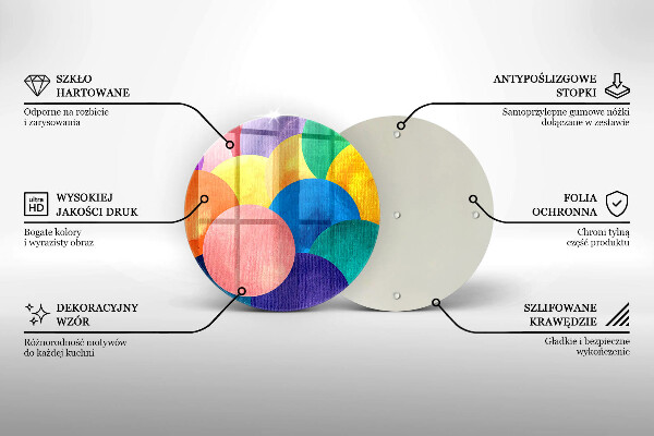 Skärbräda glas unik Färgglada cirklar