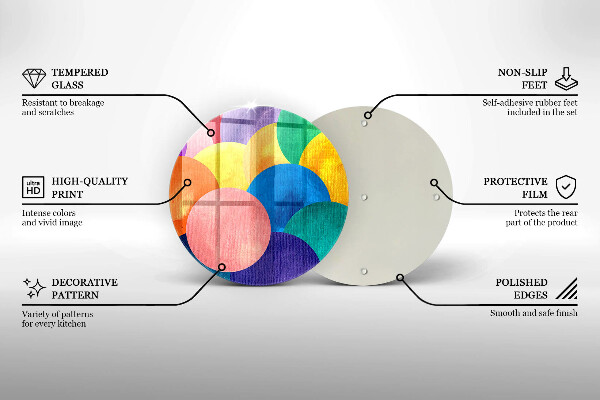 Skärbräda glas unik Färgglada cirklar