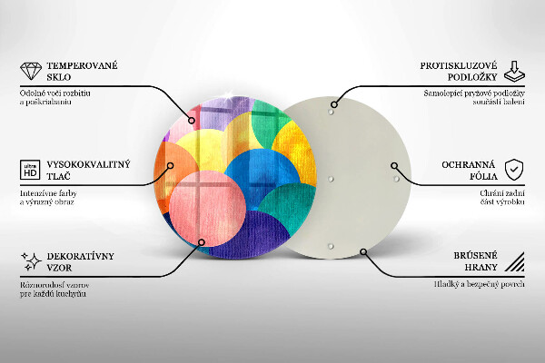 Skärbräda glas unik Färgglada cirklar