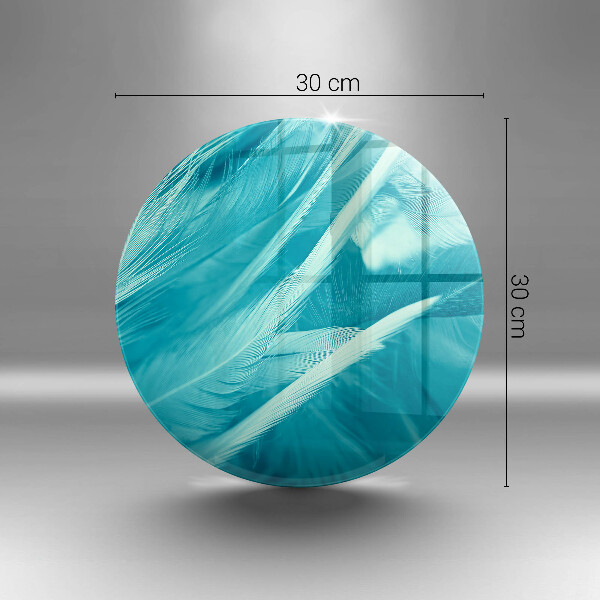 Skärbräda glas unik Fina fjädrar