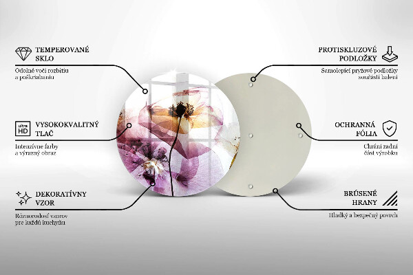 Skärbräda glas unik Fina blommor