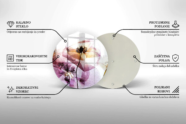Skärbräda glas unik Fina blommor