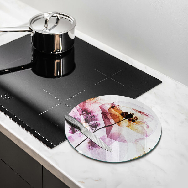 Skärbräda glas unik Fina blommor