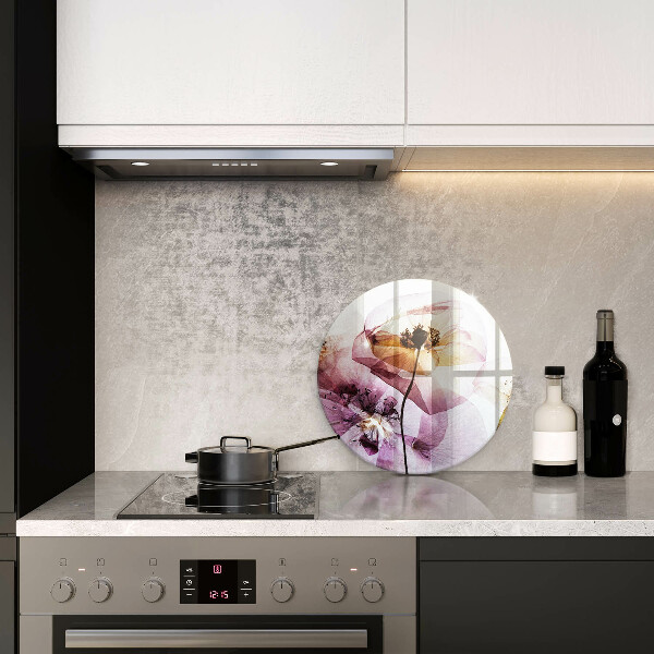 Skärbräda glas unik Fina blommor