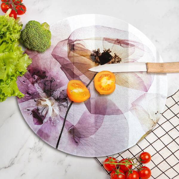 Skärbräda glas unik Fina blommor