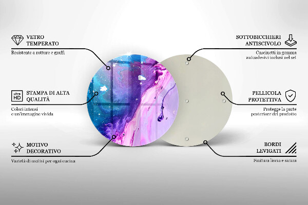Skärbräda glas unik Abstraktionsbläck