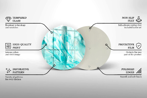 Skärbräda glas unik Abstraktionsfärger