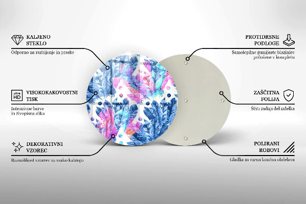 Skärbräda glas unik Fjädrar boho illustration