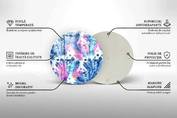Skärbräda glas unik Fjädrar boho illustration