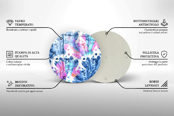 Skärbräda glas unik Fjädrar boho illustration
