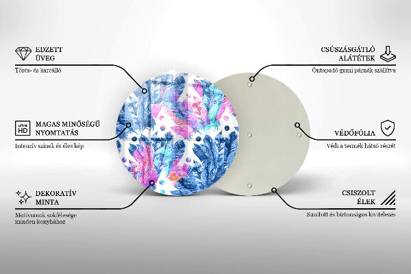 Skärbräda glas unik Fjädrar boho illustration