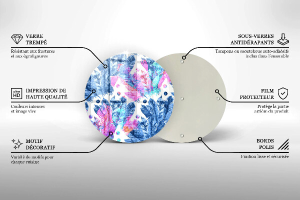 Skärbräda glas unik Fjädrar boho illustration