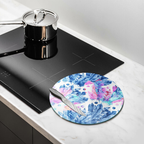 Skärbräda glas unik Fjädrar boho illustration