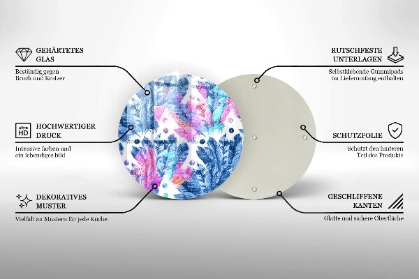 Skärbräda glas unik Fjädrar boho illustration