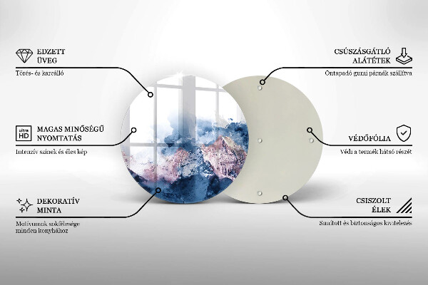 Skärbräda glas unik Abstrakt målade berg