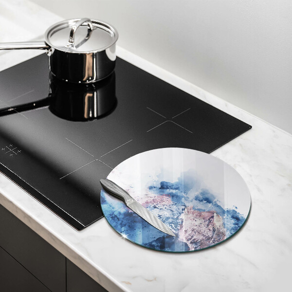 Skärbräda glas unik Abstrakt målade berg