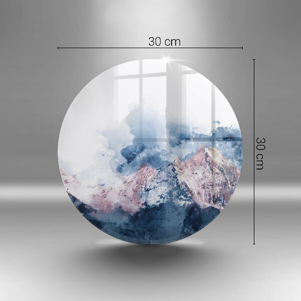 Skärbräda glas unik Abstrakt målade berg
