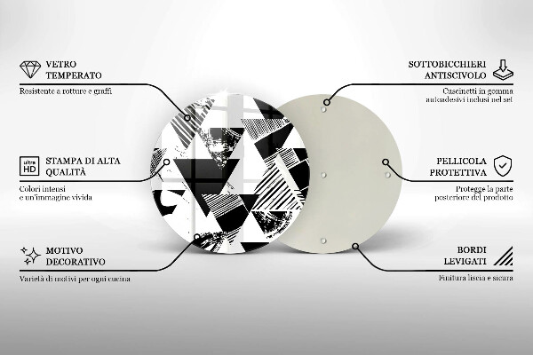 Skärbräda glas unik Geometriska trianglar