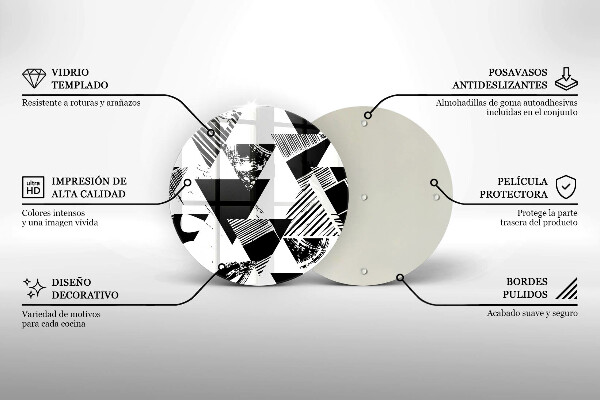 Skärbräda glas unik Geometriska trianglar