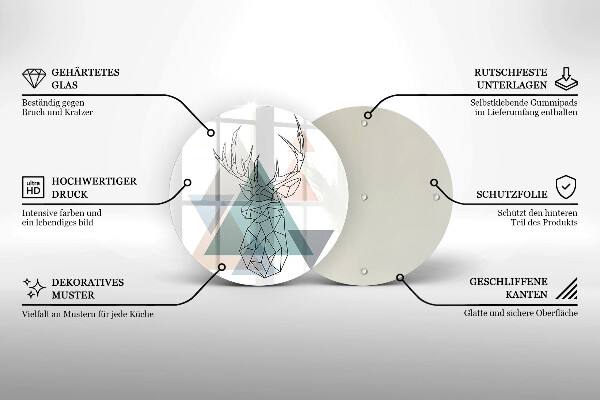 Skärbräda glas unik Abstrakt rådjur