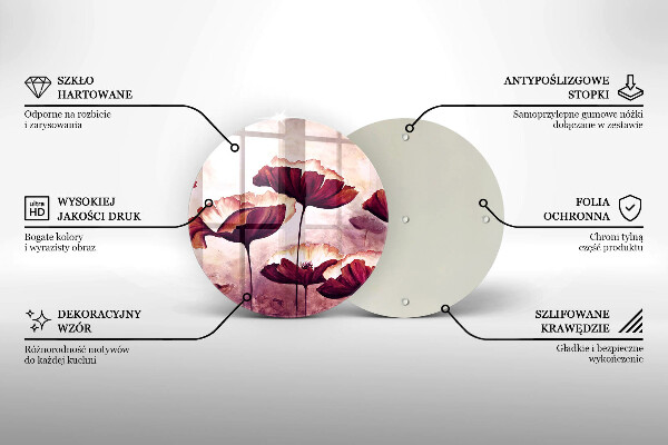 Skärbräda glas unik Målning av blommor
