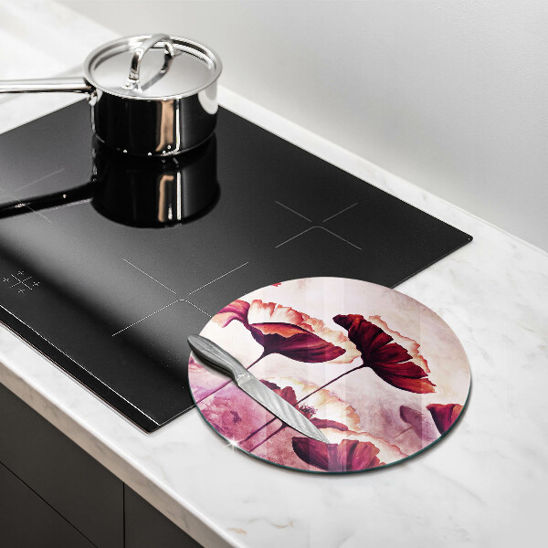 Skärbräda glas unik Målning av blommor