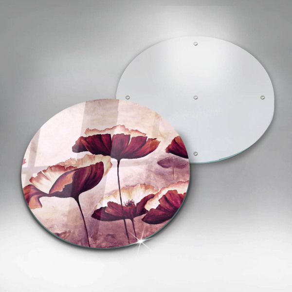 Skärbräda glas unik Målning av blommor