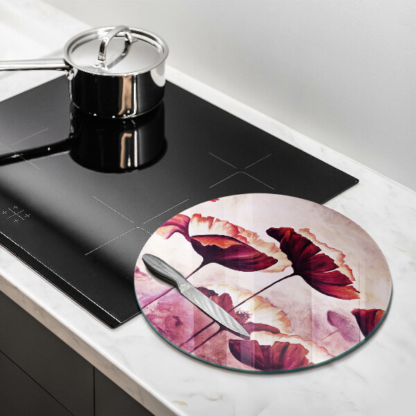 Skärbräda glas unik Målning av blommor