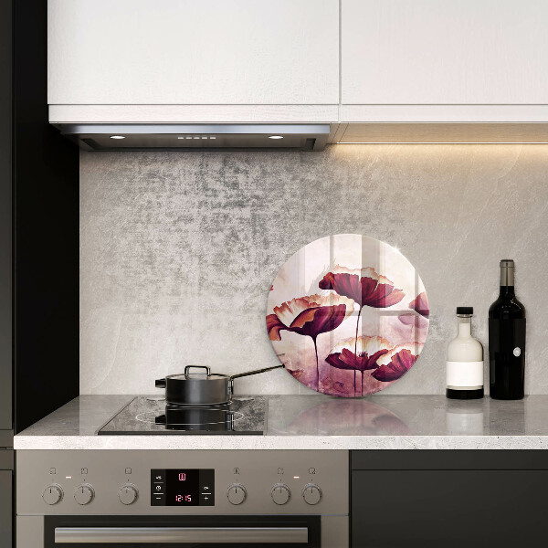 Skärbräda glas unik Målning av blommor