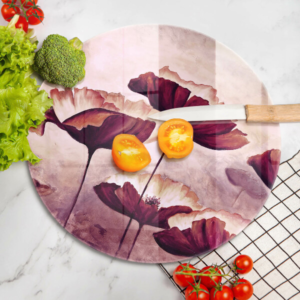 Skärbräda glas unik Målning av blommor