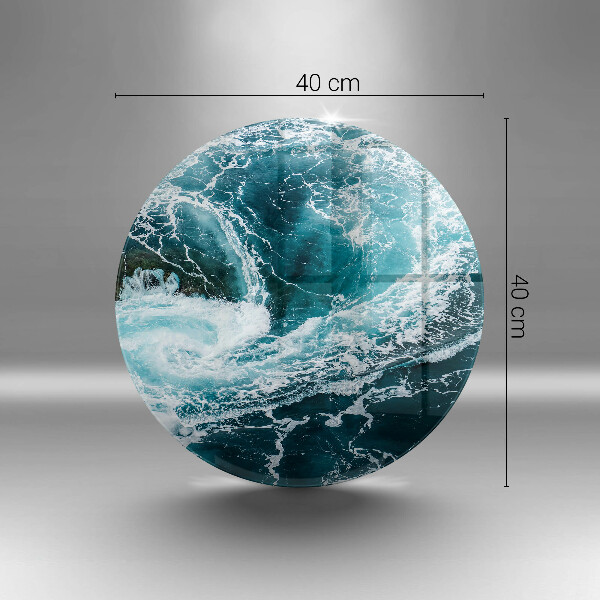 Skärbräda glas unik Skummande vågor av vatten