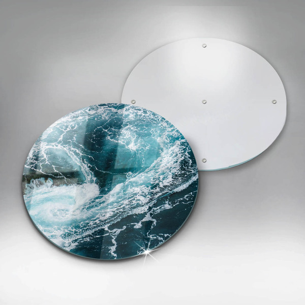 Skärbräda glas unik Skummande vågor av vatten