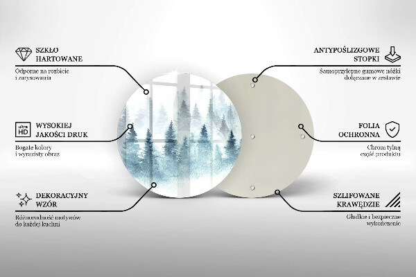 Skärbräda glas unik Målad vinterskog