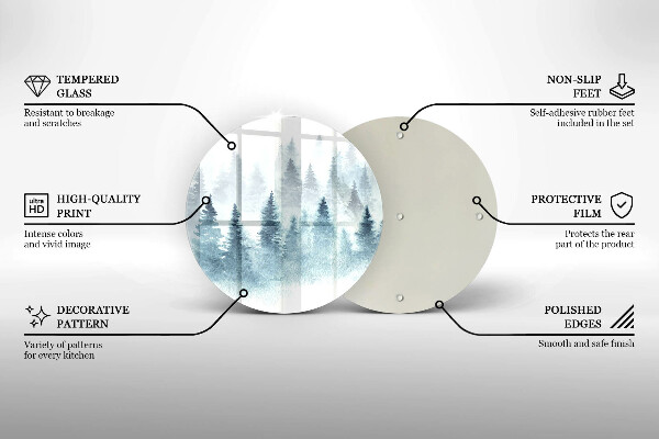 Skärbräda glas unik Målad vinterskog