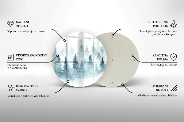 Skärbräda glas unik Målad vinterskog