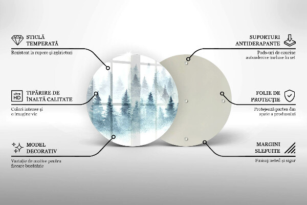 Skärbräda glas unik Målad vinterskog