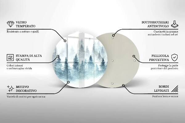 Skärbräda glas unik Målad vinterskog