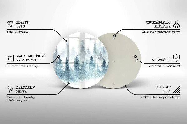 Skärbräda glas unik Målad vinterskog