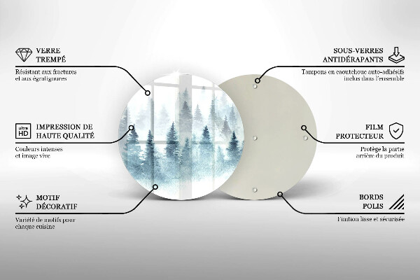 Skärbräda glas unik Målad vinterskog