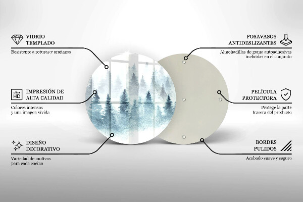 Skärbräda glas unik Målad vinterskog
