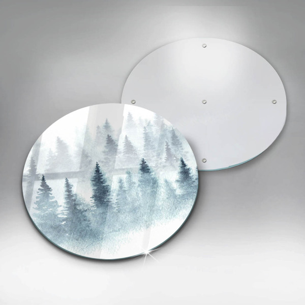 Skärbräda glas unik Målad vinterskog